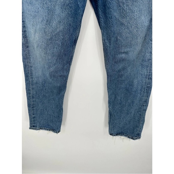 AGOLDE Riley High-Rise Straight Crop Blue Button Fly Jeans Women's Size 28 - Picture 6 of 8